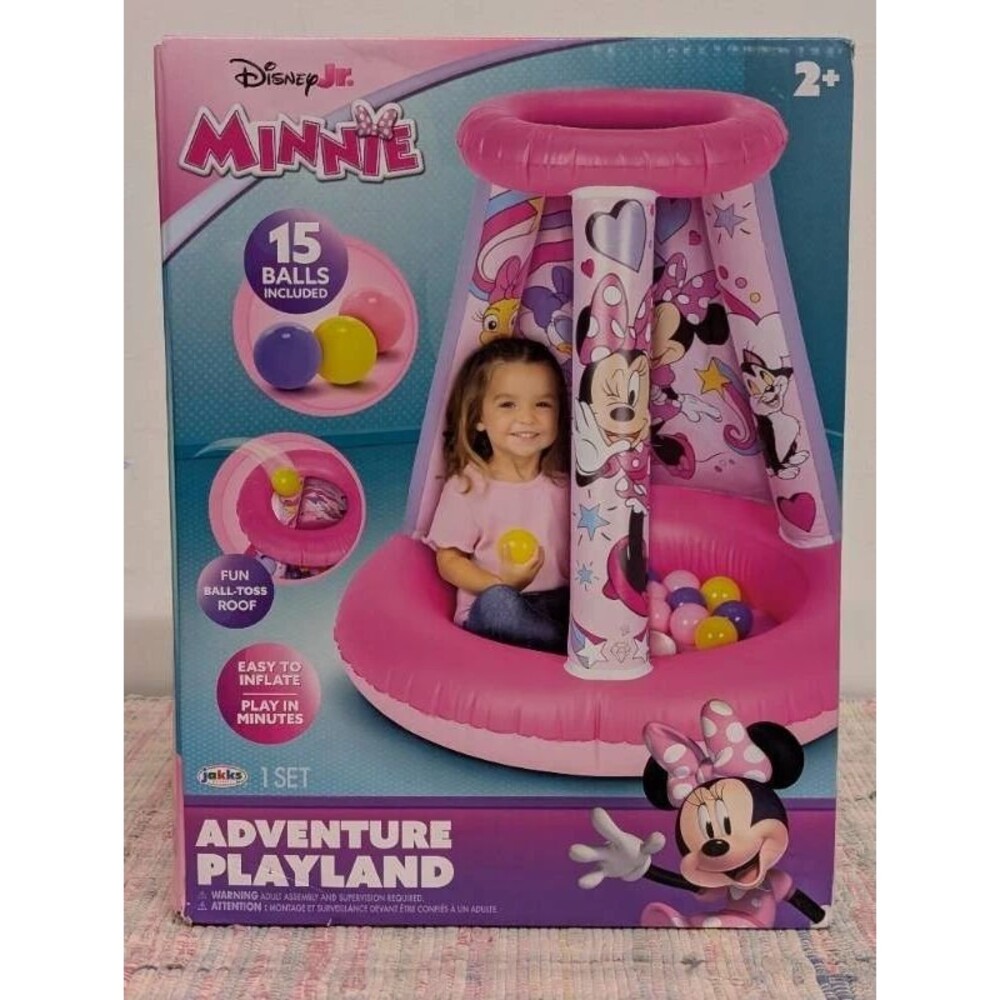 Disney Jr Minnie Mouse Adventure Playland Inflatable Ball Pit 15 Balls NEW